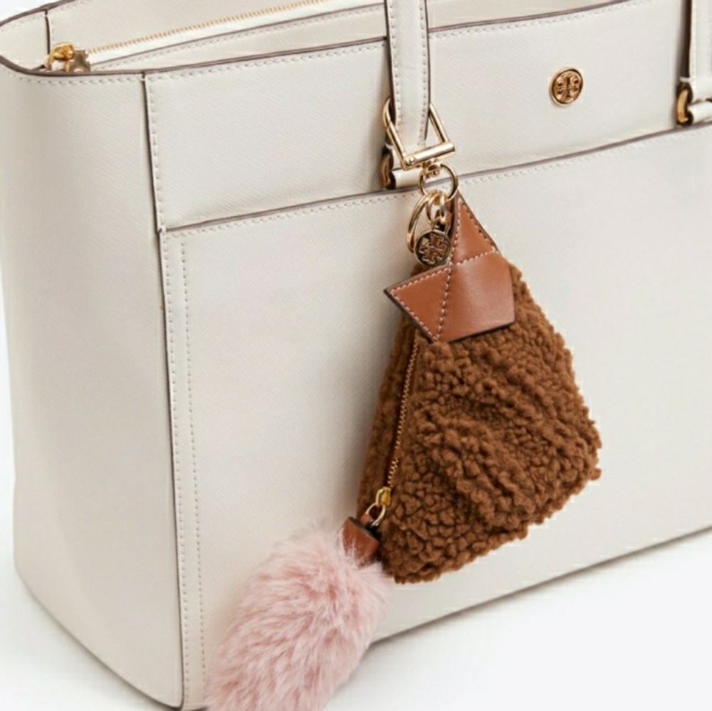 Tory Burch- Shearling Fox Key FOB-New with Tags